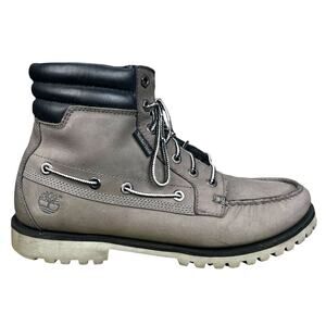 Timberland Men’s Oakwell Grey Nubuck Leather Moc Toe Chukka Boots Size US 11